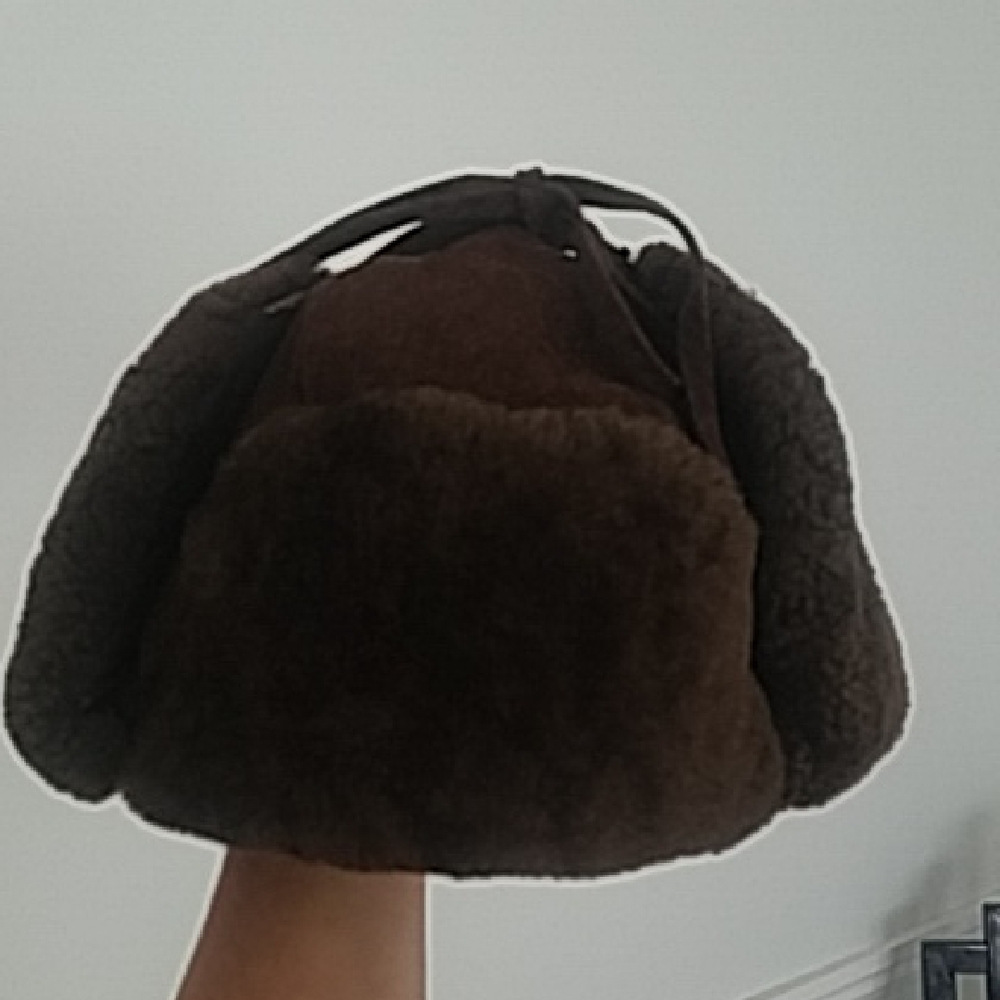 Suede & Real Fur Sheepskin Shearling Trapper Trooper Hat